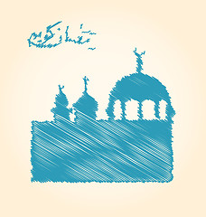 Image showing Greeting Card with Architecture for Ramadan Kareem