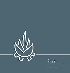 Image showing Illustration logo of bonfire, symbol of camping, simple flat sty