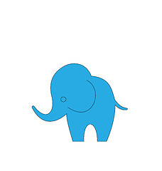 Image showing Cartoon Elephant Isolated on White Background