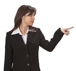 Image showing Woman pointing to something