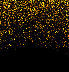 Image showing Golden Glitter Texture on Black Background