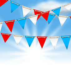 Image showing Bunting Flags for American Holidays, Patriotic Colors of USA