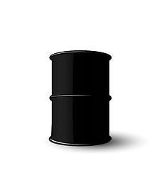 Image showing Black Metal Barrel of Oil Isolated on White Background 