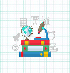 Image showing Set of Education Flat Colorful Simple Icons