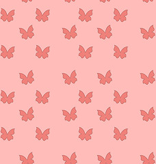 Image showing Seamless Texture with Butterflies, Cute Vintage Background