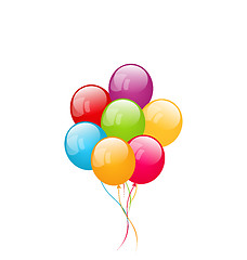 Image showing Bunch colorful balloons isolated on white background