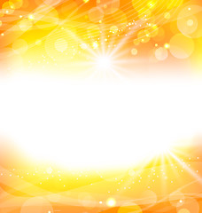 Image showing Abstract orange background with sun light rays