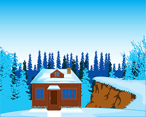 Image showing House in wood in winter