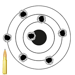 Image showing Dartboard with hole from pool