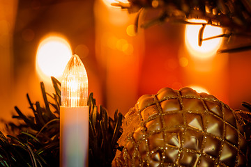 Image showing Shiny Xmas lights on a tree