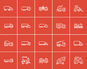 Image showing Transportation sketch icon set.