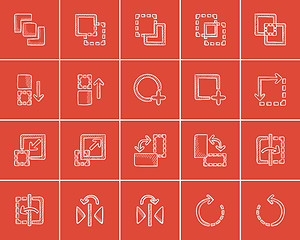 Image showing Technology sketch icon set.