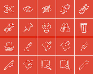 Image showing Technology sketch icon set.