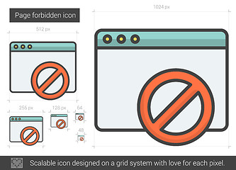 Image showing Page forbidden line icon.