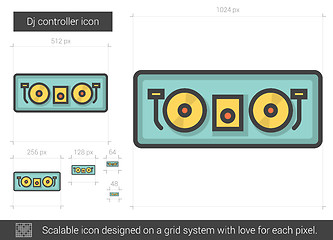 Image showing Dj controller line icon.