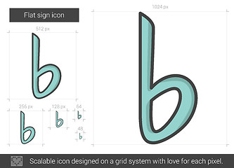 Image showing Flat sign line icon.