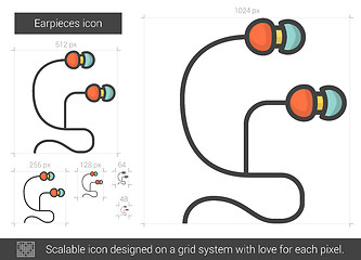 Image showing Earpieces line icon.