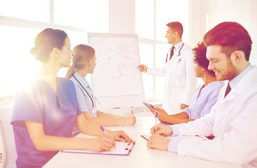 Image showing group of doctors on presentation at hospital