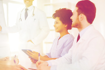 Image showing group of doctors on presentation at hospital