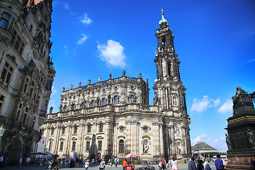 Image showing DRESDEN, GERMANY – AUGUST 13, 2016: Tourists walk and visit on