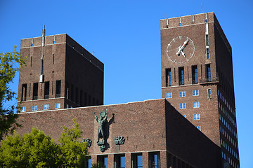 Image showing Oslo City Hall (Radhus) in Oslo, Norway 