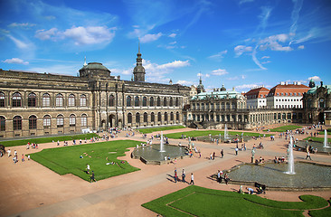 Image showing DRESDEN, GERMANY – AUGUST 13, 2016: Tourists walk and visit Dr