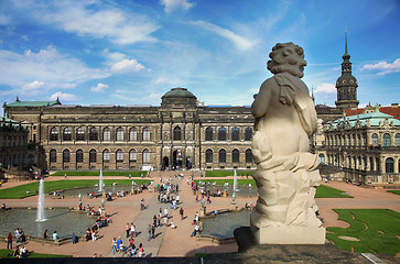 Image showing DRESDEN, GERMANY – AUGUST 13, 2016: Tourists walk and visit Dr