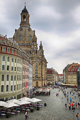 Image showing DRESDEN, GERMANY – AUGUST 13, 2016: People walk on Neumarkt Sq