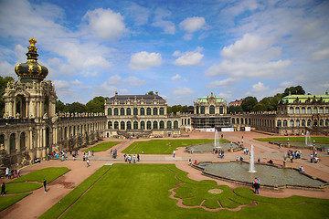 Image showing DRESDEN, GERMANY – AUGUST 13, 2016: Tourists walk and visit Dr