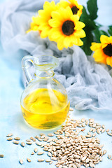 Image showing sunflower seed and oil