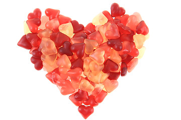 Image showing jelly candy hearts as big heart