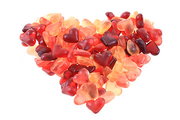 Image showing jelly candy hearts as big heart