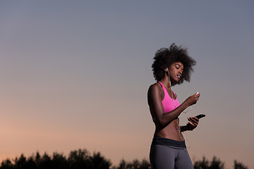 Image showing young african american woman in nature