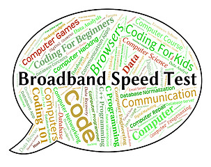 Image showing Broadband Speed Test Means World Wide Web And Assessment