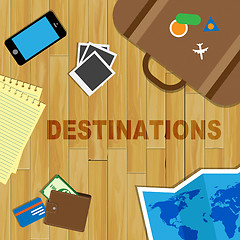 Image showing Travel Destinations Indicates Journeys Travelling And Sightseeing