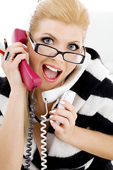 Image showing screaming businesswoman