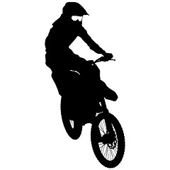 Image showing Silhouettes Rider participates motocross championship. illustration