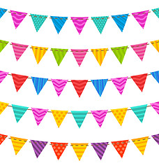 Image showing Group Hanging Bunting Party Flags