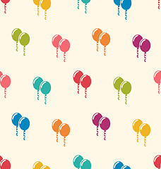 Image showing Seamless Pattern Multicolored Balloons for Happy Birthday