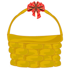 Image showing Braided basket with bow