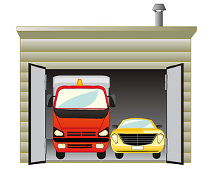 Image showing Garage with car