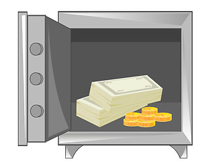 Image showing Money in iron safe