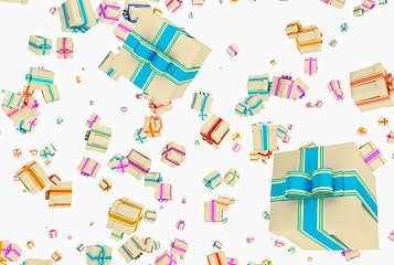 Image showing background with falling presents