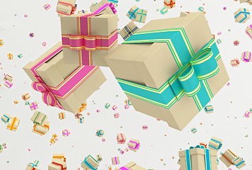 Image showing background with falling presents