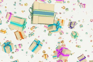 Image showing background with falling presents