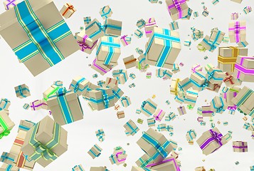 Image showing background with falling presents