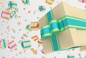 Image showing background with falling presents