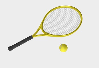 Image showing yellow tennis racket