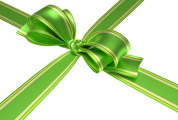 Image showing green ribbon and bow