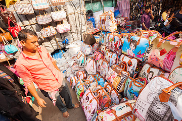 Image showing Clothing market vendors